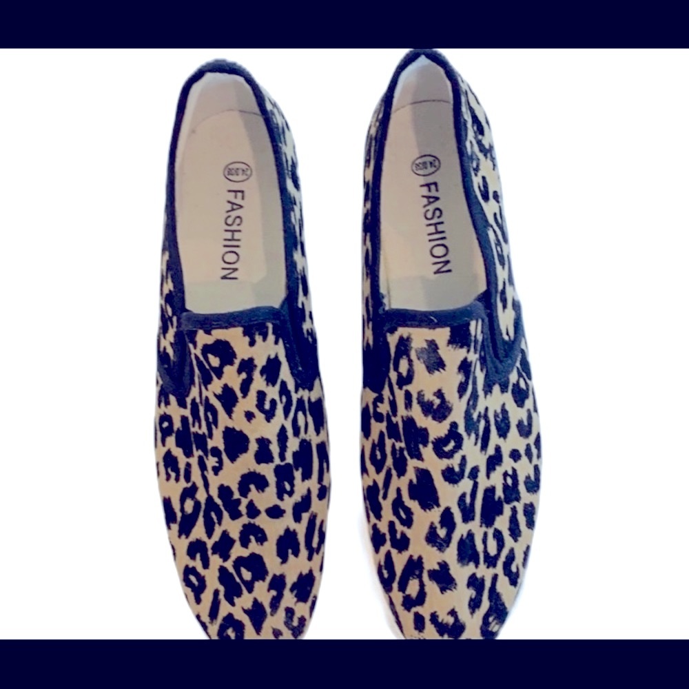 Fashion Leopard Platform Slide Ons Sz 8 - Picture 2 of 7